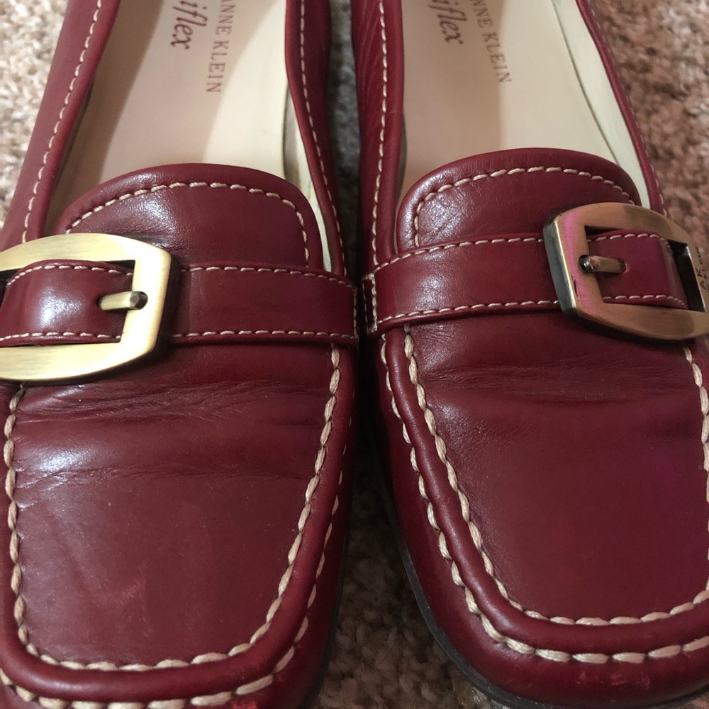 Square Toe Red Loafers - Picture 4 of 6